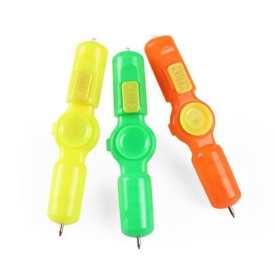 China PP Plastic Creative Colorful Luminous Spin Ballpoint Pen Mini Gift Novelty Cheap LED Pen Gaming Ballpoint Pen Decompression for sale