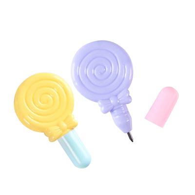 China Promotional PP Lollipop Trained Plastic Ballpoint Pen Kids Learning Stationery Toys Kids Educational Toys for sale