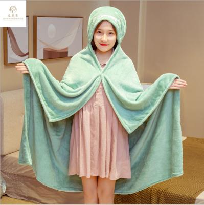 China Anti-Static Hot wholesale coral fleece cute children's bath towel cartoon animal cape hooded bath towel soft comfort baby blanket for sale