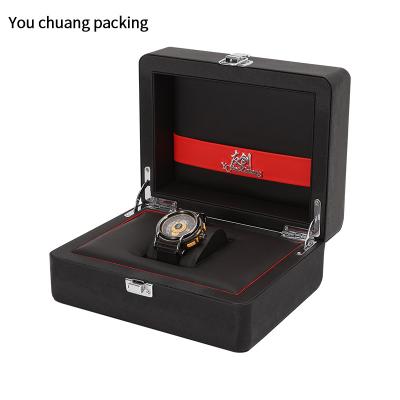 China Factory direct sales PU leather watch box pure handmade leather material wooden watch box PU wholesale price for sale