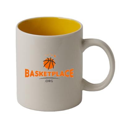 China Viable Made In China Customized Yellow Color Inner Cup Porcelain Couples Gifts Ceramic Coffee Cup Mugs for sale