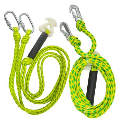 China Factory Wholesale Unisex Tow Harness Rope For Towing Towable Tube With 2 Hooks Water Sports Heavy Duty Mental Tow Rope Boating for sale