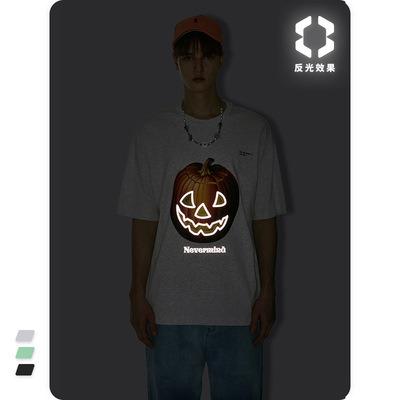 China Spring/Summer 2021 New QUICK DRY Thoughtful Creative Spoof Face Pumpkin Print Personalized Short Sleeve T-Shirt for sale