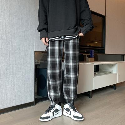 China Wholesale QUICK DRY classic plaid pant men fashion drawstring edge vintage casual unisex plaid sweatpants for sale