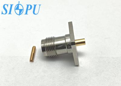 China Female Flange Mount RF Coaxial TNC Connector for 2# Semi Rigid / Semi Flexible Cable for sale