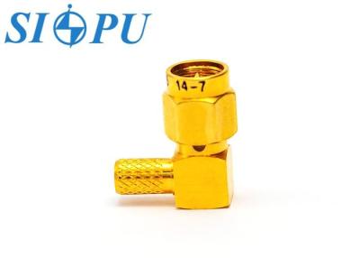 China SMA Male Right Angle 90 ° RF Coaxial Cable Connector With RG142B for sale