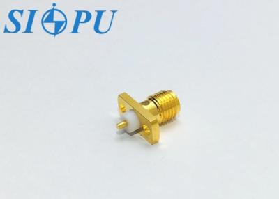 China Microstrip Coaxial Female SMA RF Connectors Flange Mounted for sale