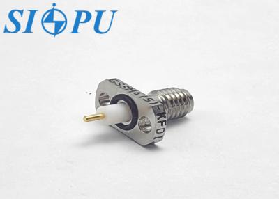 China SSMA Female Microstrip RF Coaxial Connectors Two Hole Flange Mounted for sale