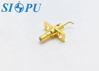 China SSMB Male Straight Microstrip RF Coaxial Connector Flange Mounted Weldable for sale