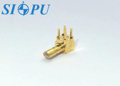 China Brass SSMB Male Bend RF Coax Connector PCB Welding for sale