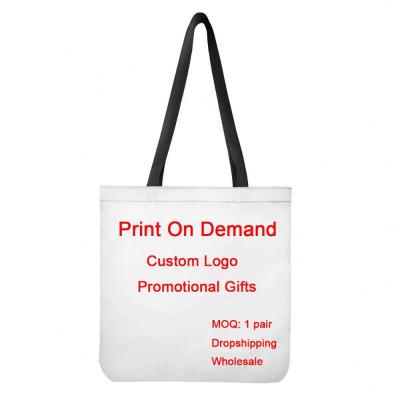 China Custom Printed Foldable Customized Eco-Friendly Foldable Reusable Shopping Bags For Women Girls Cloth Tote Bags Promotional Gifts for sale