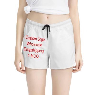 China QUICK DRY custom your own logo/picture/photo all over print woman beach shorts gym quick dry women's casual sports shorts for sale