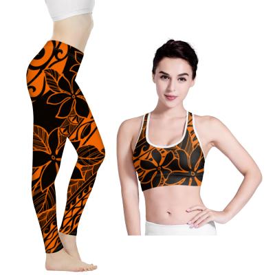 China Organik Breathable Yoga Giyim Wear For Women Polynesia Style Drop Shipping Two Piece Sport Jogging Sets Custom Yoga Sets for sale