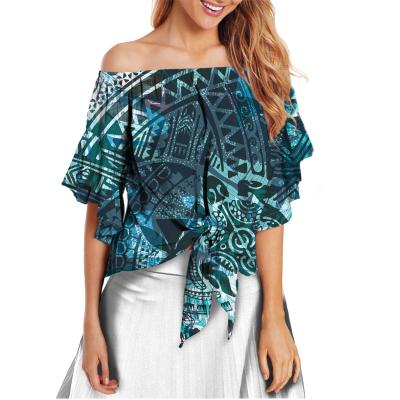 China Anti Pilling Blouse Women Tops Polynesia Samoa Tribal Design Manufacture Luxury Official Blouses Plus Size Ladies Womens Blouses 2021 for sale