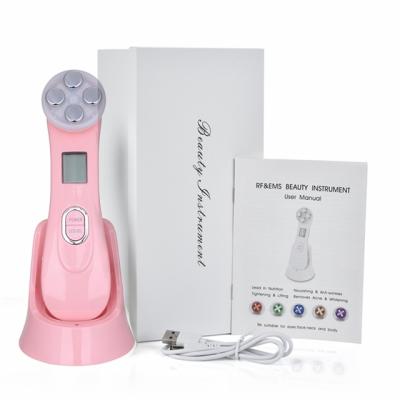 China Wrinkle Remover 5 in 1 Portable High Frequency Lifting RF Skin Care Device EMS Photon Skin Rejuvenation Skin Tightening RF Facial Machine for sale