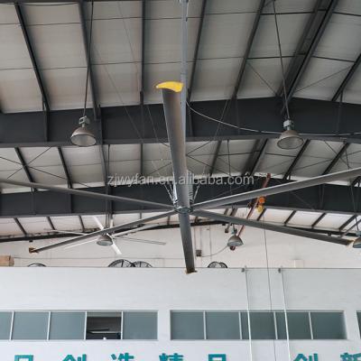 China Warehouse 22ft Tall Power Fan Aviation Aluminum Magnesium Alloy Industrial Permanent Magnet Motor White Ceiling Fan for sale