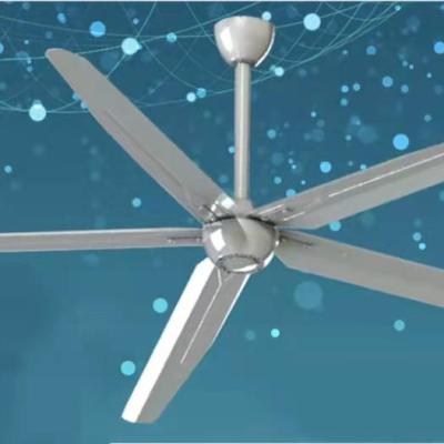 China Large Warehouse WEIYU 7FT Ceiling Fan Blade Thick Axial DC Industrial Ceiling Fan Sliver for sale