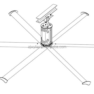 China Warehouse Customized 18ft DC Brushless Air Coolingndustrial Super Silent Large Ceiling Fan for sale