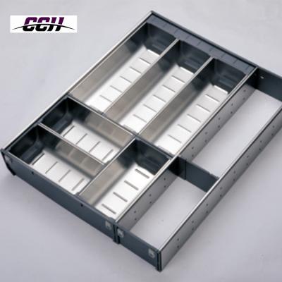 China Kitchen Drawer Cutlery Divider Tray Storage Box Tableware Spoon Fork Drawer Stocked Organizer for sale