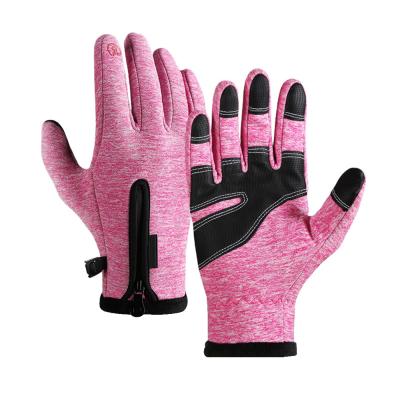 China Anti-skid Cycling Gloves Sports Cycling Gloves For Unisex Outdoor Sports With PU Zipper Touch Screen Anti-skid Fingers Design for sale