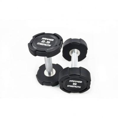 China Selling Bodybuilding Popular High Quality PU Dumbbell Round Steel Dumbbell for sale