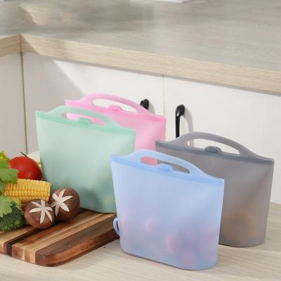 China Minimalist Washable Reusable Silicone Food Storage Bags for sale