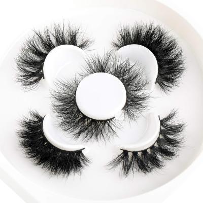 China 25-30 Times Free Shipping Lashes Bulk Samples Real Lashes Wholesaler 25mm Private Label Custom Fluffy Tapered Eyelash Mink Eyelash for sale