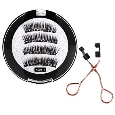 China Fokison 5d natural soft eyelash with applicator magnetic silk eyelashes for sale