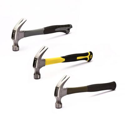 China 8oz 12oz 16oz 20oz 24oz Nail Hammer Bi-meterial Grip Steel Tubular Handle Claw Hammer for sale