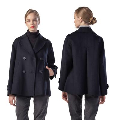 China Autumn And Winter Ladies Breathable High Quality Fashionable 100% Handmade Woolen Double Sided Cashmere Woolen Coat With Fur for sale