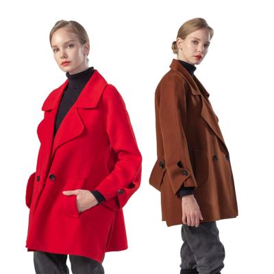 China 100% red winter waist coat ladies cashmere woolen coat Korean classic plaid warm handmade more elegance for women for sale