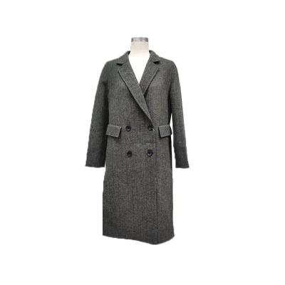 China Plus Size Office Lady Loose Womens Long Coats Outwear Double Breasted Collar Ladies Coats Turn-Down Winter Wool Blend Coat And Jacket for sale