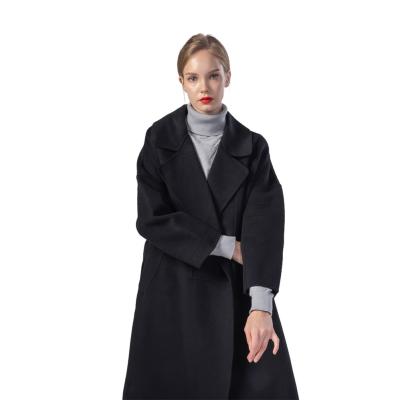 China 2020 New 100% Handmade Warm Winter Elegant Women's Woolen Overcoat Breathable Handmade Double Sided Coat With Belt for sale