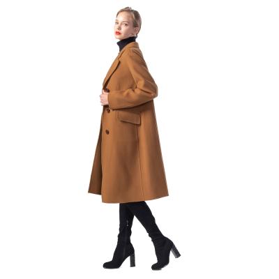 China Other Winter Elegant Women's Woolen Overcoat Double Sided Solid Color Long Sleeve Thick Warm Coat Simple Handmade Cashmere Long Coat for sale