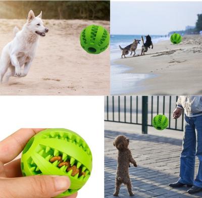 China Non-Toxic Chew Resistant Pet Dog Bite Ball Exerciser Pet Food Driver Chew Resistant Tooth Stored Cleaning Ball IQ Training for sale