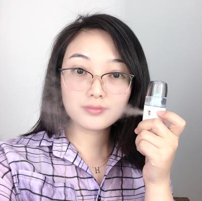 China Skin Revitalizer Customized Logo USB Rechargeable Beauty Skin Care Portable Mini Handheld Facial Nano Mist Sprayer for sale