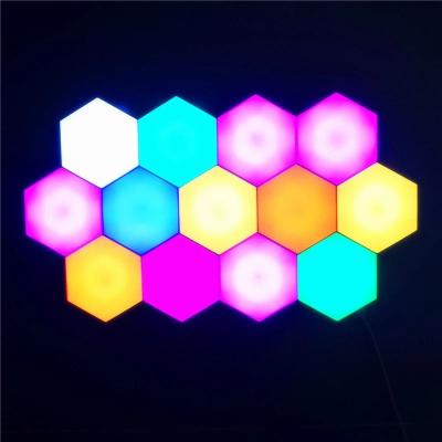 China IR + IR Remote Control Multi Colored Touchscreen Hexagon Lights IR Quantum Night Light 6*SMD LED Modular Room DIY 120LM for sale