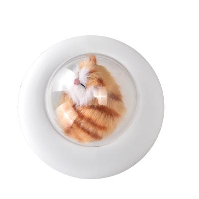 China Modern USB Rechargeable Animal Variable Colors With Touch Sensor Cute Cat Spaceship Silicone Night Light for sale