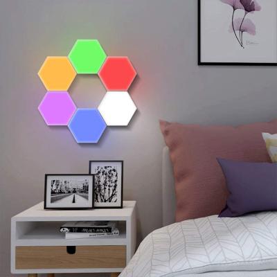 China Modern 6 Pcs Color RGB Led Remote Control And Touch Function Hexagon Quantum Honeycomb Light for sale