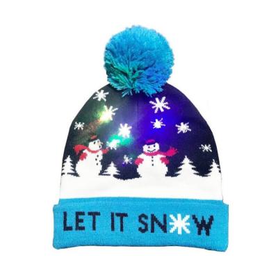 China Gift event and COMMON party item type and Christmas occasion led knitting light hat, Kitting light hat, flashing led knitting hat for sale