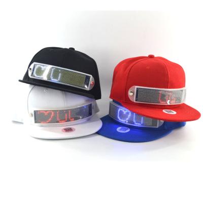 China COMMON Rechargeable APP Programmable Flexible Colorful Led Scrolling Advertise Hat for sale