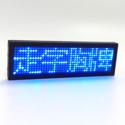 China exterior & Indoor Blue LED Name Badge, Reusable Price Tag Rechargeable LED Business Card Display with USB Programming Digital Sign Temperature Tag for sale