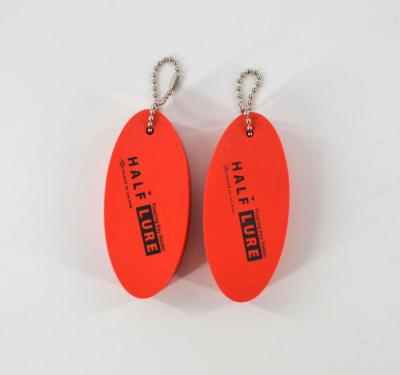 China PU Foam Keychain Float Oval Key Ring Float Foam Keychain Float Keychain For Boating Fishing Sailing And Outdoor Sports for sale