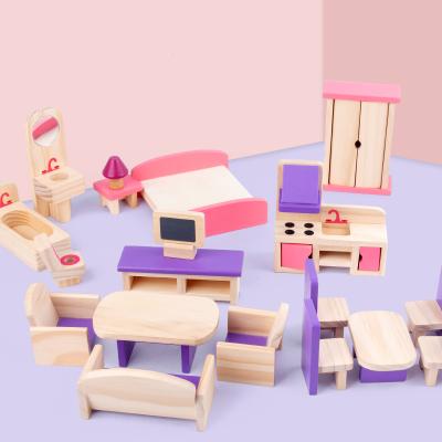 China Children wooden toys sofa set mini furniture dining room furniture fun educational toys TL-200902 for sale