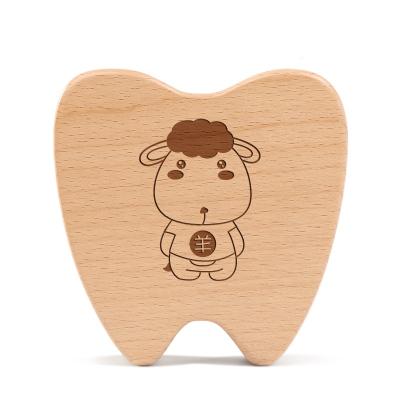 China China Wholesale High Quality Kids Gifts Baby Tooth Keepsake Wooden Disc Children's Growth Toothbox for sale