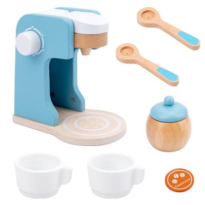 China New Design Kids Durable Wooden Trading Coffee Machine Kitchen Toy Educational Toy Set for sale