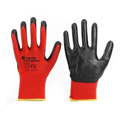 China Unti-resistance smooth nitrile coated nylon work gloves products bulk en388 garden gloves for sale