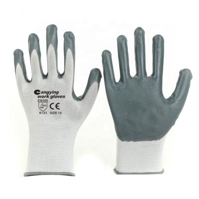 China General Handling CE Certificated Gray Nitrile Coated Work Gloves en388 Men Gardening Gloves for sale