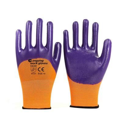 China General Handling 2021 New Products Rubber Coated Nitrile Palm Coating Gloves Hand Work Gardening Protective Gloves for sale