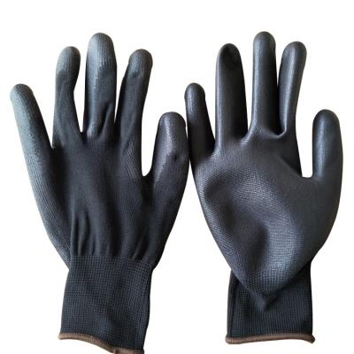 China Breathable Industrial Anti Static Working Mechanic Hand Protection Palm Coated PU Gloves Work for sale